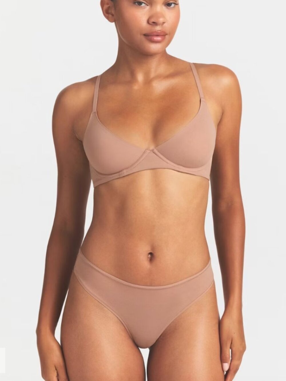 NEW SKIMS Fits Everybody Unlined Demi Bra Sienna Nude 38D NWT